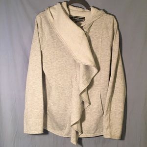 Hooded Gray Zip Up Sweater Jacket